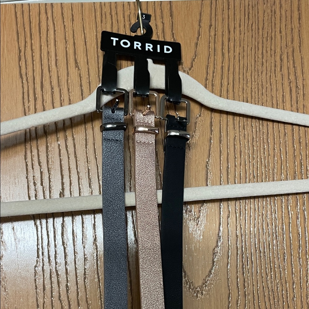 Torrid Black and Metallic Belts Trio